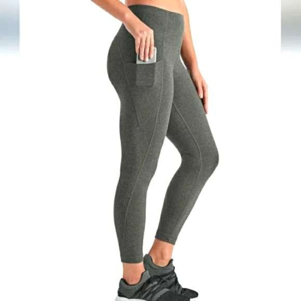 High-Rise Ankle Leggings with Pockets Stretch Moisture Wicking‎ Medium /6296